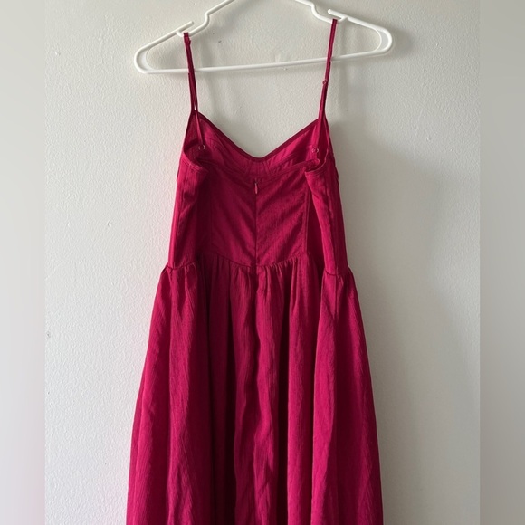 New Storia Red Fuchsia Spaghetti Straps Front Slit Maxi Dress Size Small Party - Picture 5 of 14